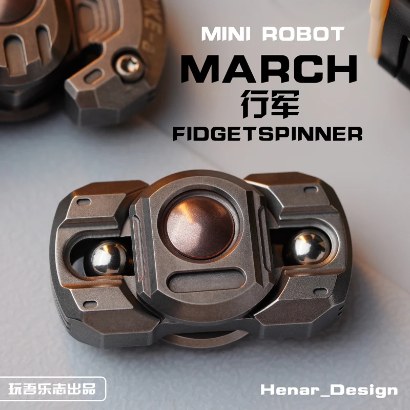 

Titanium Alloy Marching Robot Finger Gyro Fidget Spinner Toy Metal Bearing Relieve Tired Stress For Kids Outdoor EDC Tool