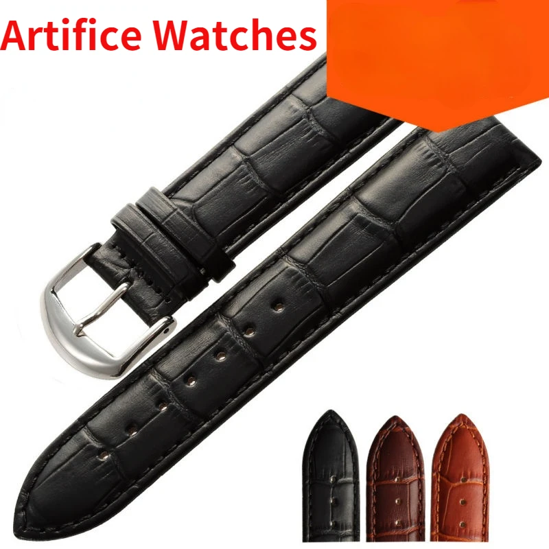 

New Watch Bracelet Strap Black Strap Leather Strap Strap 18mm 20mm 22mm Watch Accessories Wristband for Apple Xiaomi Huawei
