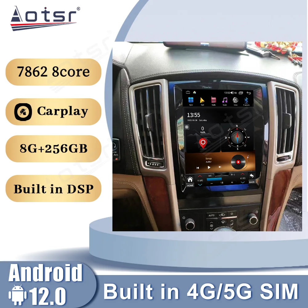 

Автомагнитола Tesla с сенсорным IPS экраном, Android 12, для Cadillac Escalade SLS STS 2007, 2008, 2009, 2010, 2011, 2012, GPS, SIM, стерео, головное устройство