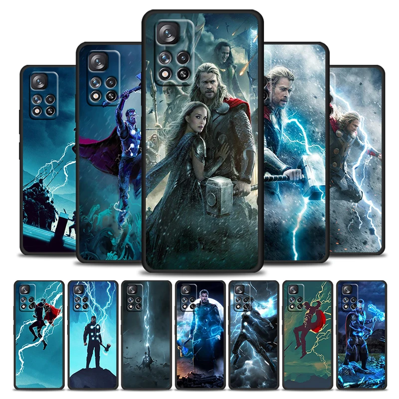 

The Avengers Marvel Thor For Xiaomi Redmi Note 11 10 11T 10S 9 9S 8 7 5G 4G Silicone Soft TPU Black Phone Case Coque Capa Cover