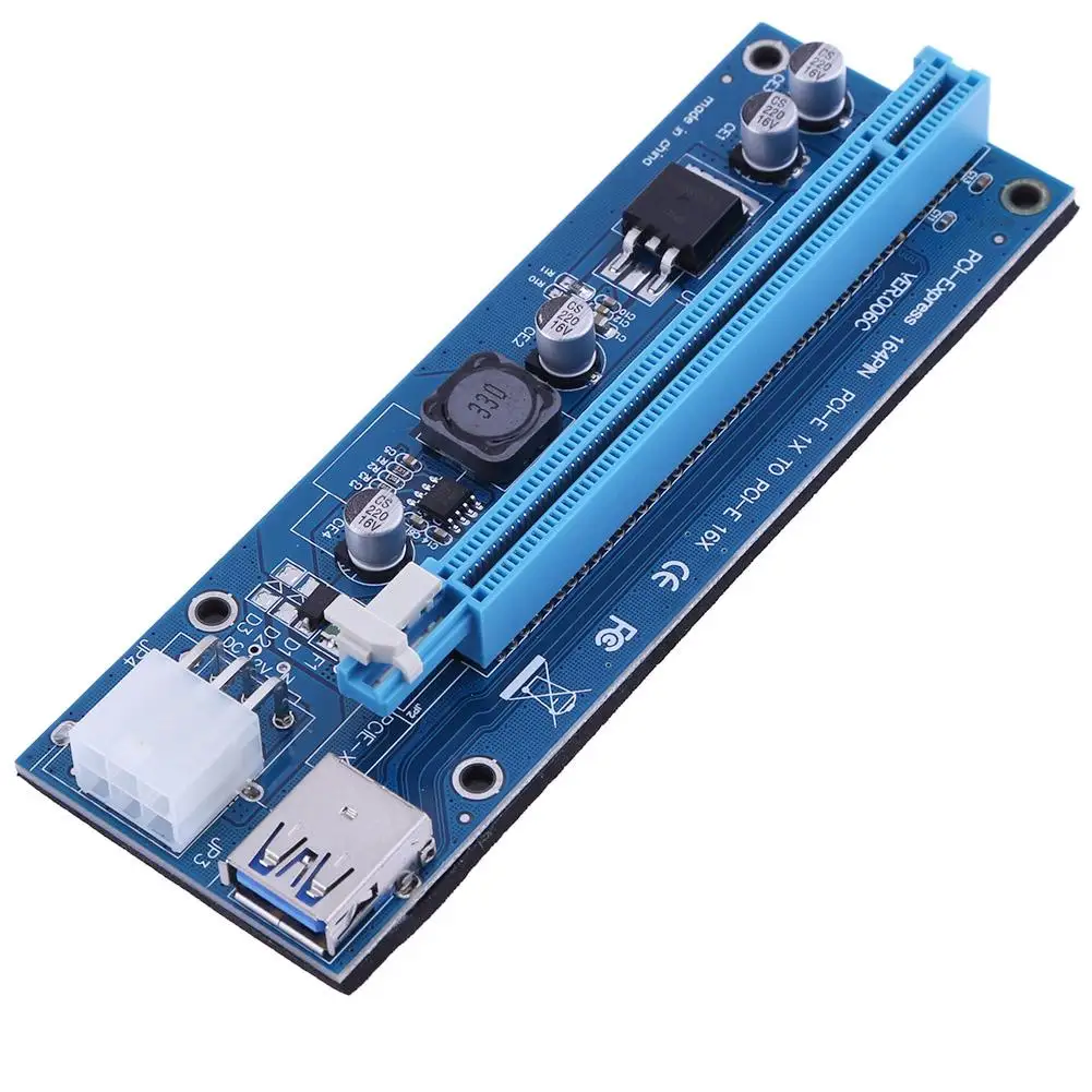 

New 6pin PCI-E USB3.0 1x to 16x Extender Riser Card Mining Special Riser Card PCIe Converter Graphics Video card for BTC Mining
