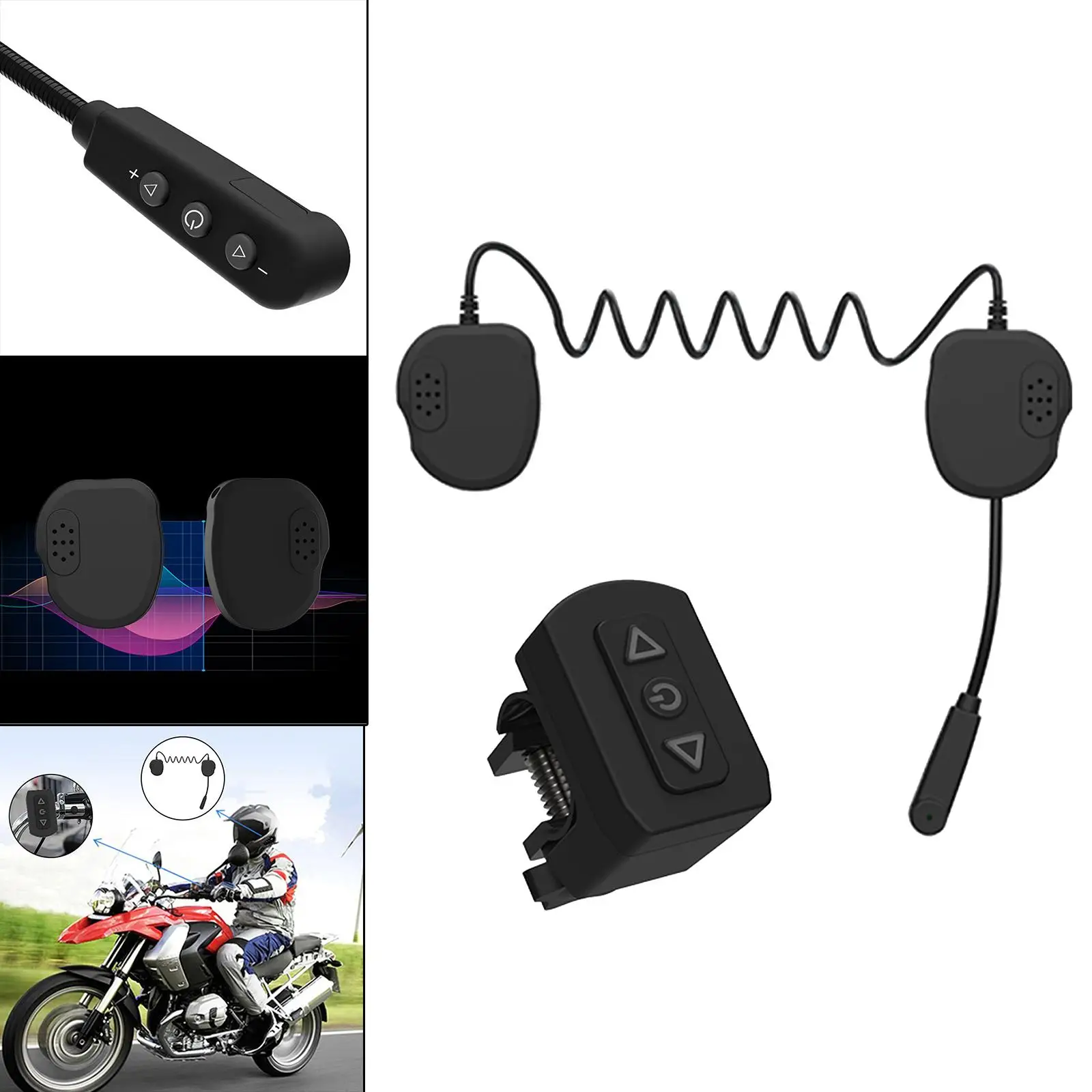

Motorbike with Remote Bluetooth Helmet Headphone Speakers Voice Prompt Black