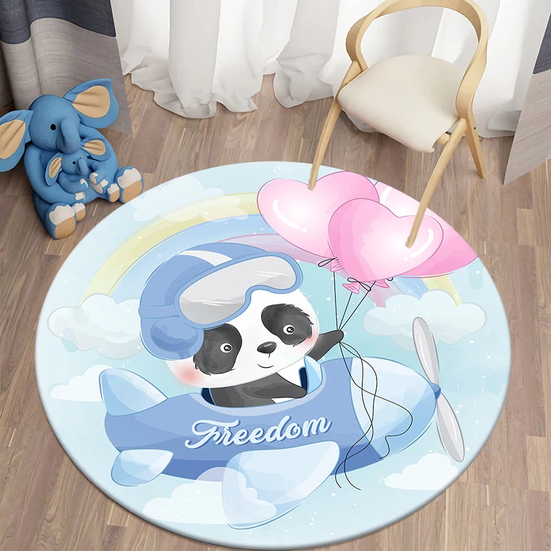 

Round carpet carpet anti slip cartoon animal pattern carpet children's bathroom kitchen living room carpet cat carpet