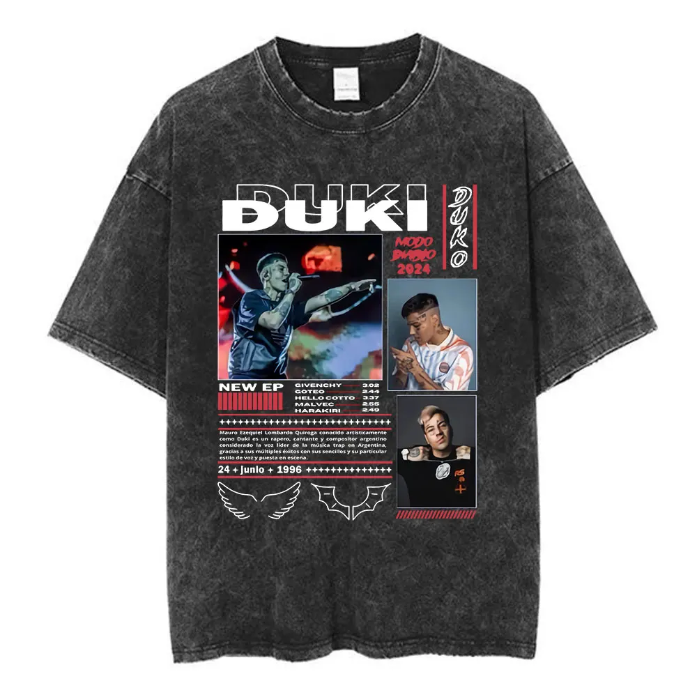 Рэпер Duki ADA Album Tour 2024 футболка с товаром мужская и женская одежда хлопковые