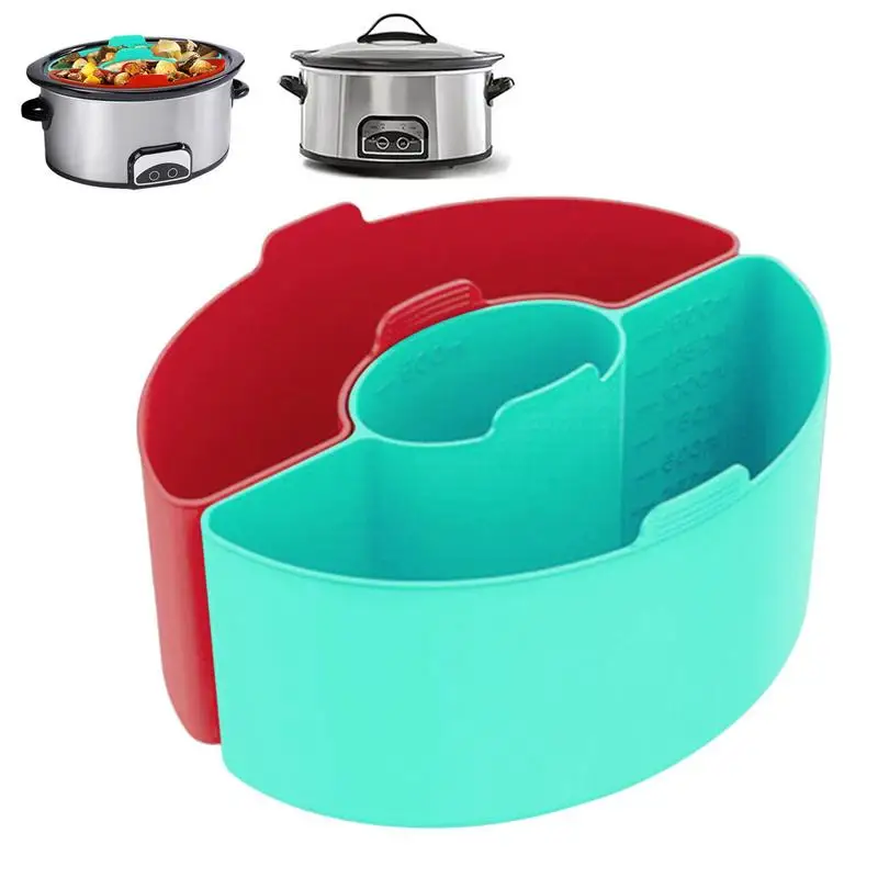 

Silicone Slow Cooker Liner Non-stick Reusable Easy To Clean Boiler Silicone Basket Pot For Various Food Kitchen Accessories
