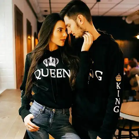 2022 Women Men Lovers Hoodies Pullovers Tracksuits King Queen Printed Sweatshirt Lovers Couples Hoodie Hooded Sweatshirt