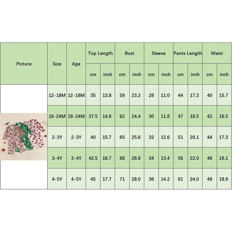 Рождественская Пижама для малышей комплект из рубашки и брюк с длинным рукавом