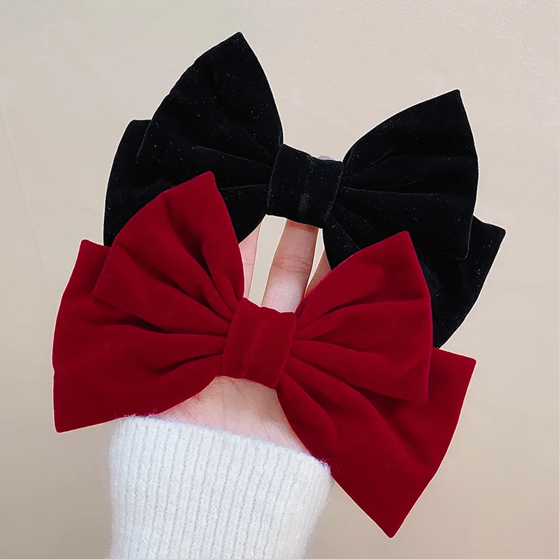 

UXSL Vintage Velvet Large Bow Hairpins For Women Girls Sweet Hair Clips Decorate Headwear Barrettes Fashion Hair Accessories New