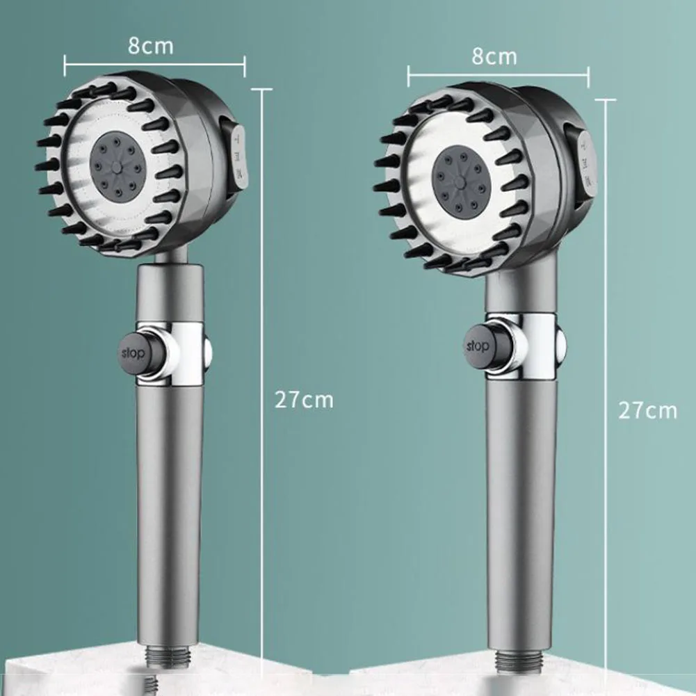 

High Pressure Water Saving Rain Shower Head Shower Head Shower Faucet 27*8cm ABS Shower Head Three Mode Sprayer