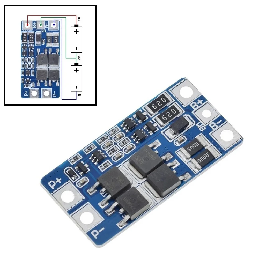 HX-2S-JH20  BMS 2S 7.4V 8.4V 10A Lithium Battery Charge Protection Board Balancer Equalizer Battery Charger Protection Board