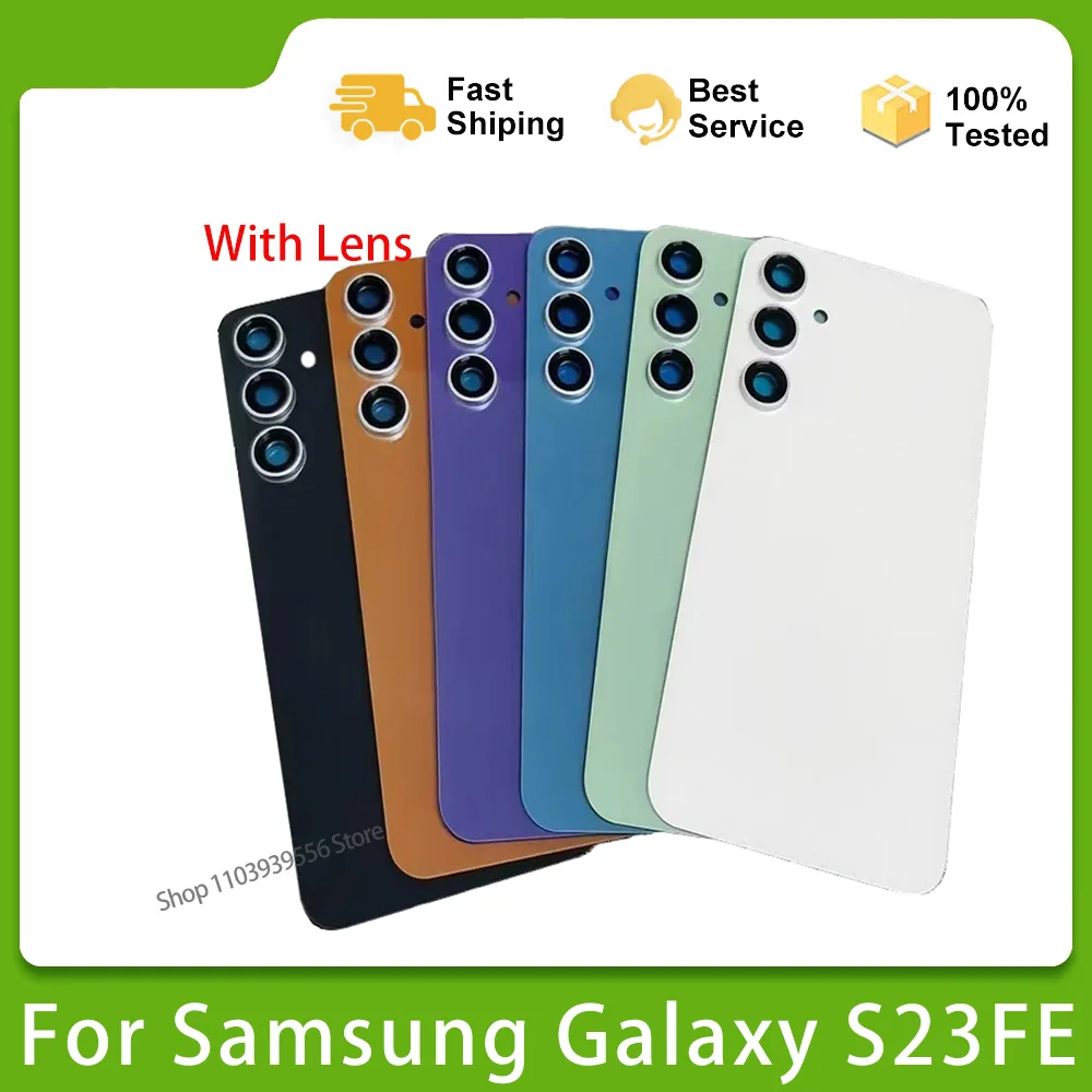 Задняя крышка аккумулятора для Samsung Galaxy S23 FE S23FE стеклянная дверь задняя корпуса