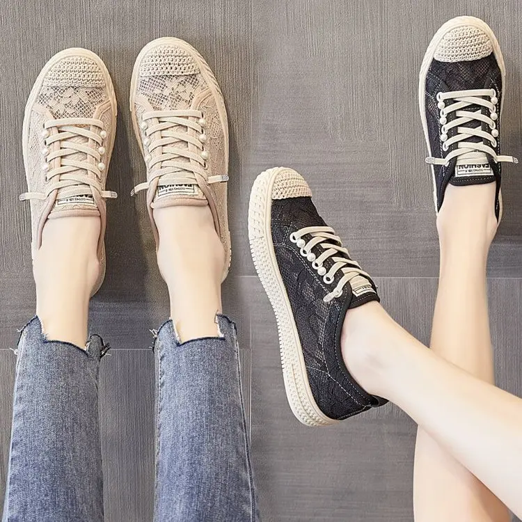 2022 Fashion Sexy Lace Up Mesh Women Casual Vulcanize Shoes Summer Autumn Sneakers