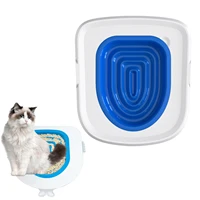 cat toilet trainer cat toilet training seat pet toilet training system cat litter tray mat urinal seat toilet trainer blue