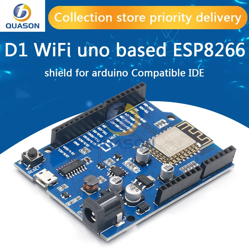 ESP-12E WeMos D1 UNO R3 CH340 CH340G WiFi макетная плата на основе ESP8266, щит, Умная Электронная Печатная плата для Arduino совместимый с IDE