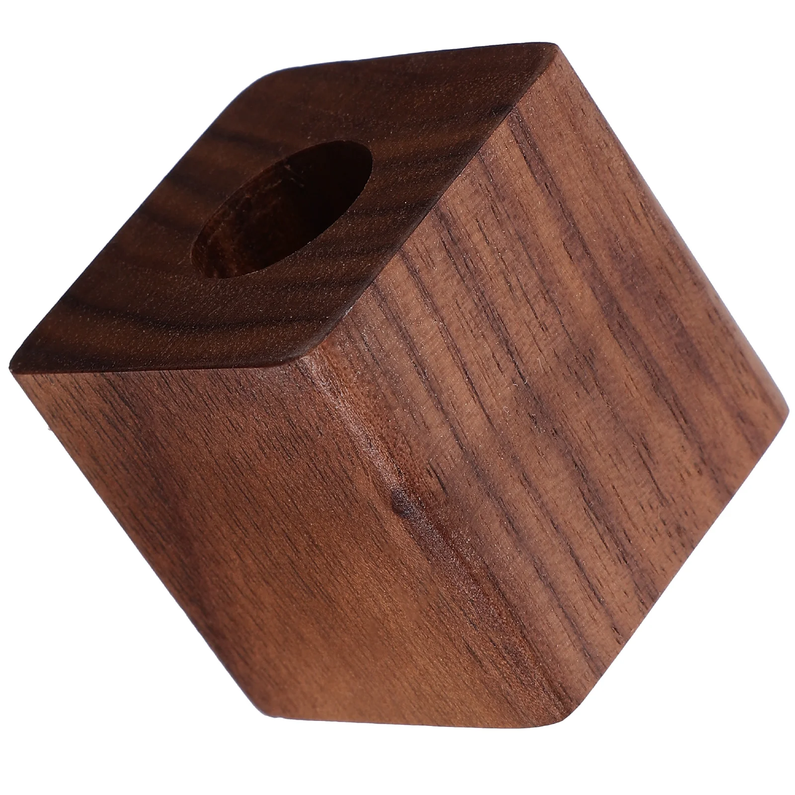 

Wood Pen Holder Single Desk Desktop Stand Wooden Home Nice Base Office