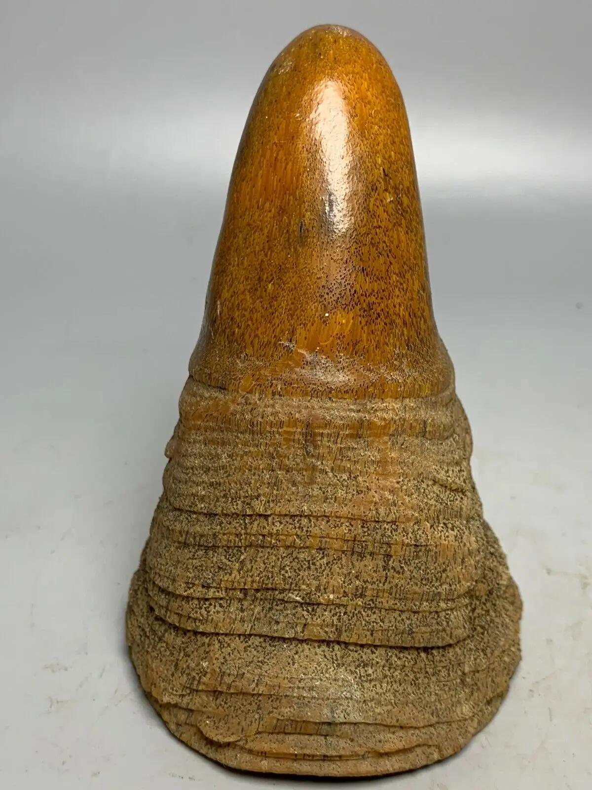 

14 cm China rare ox horn sculpture natural ox horn Statue sculpture