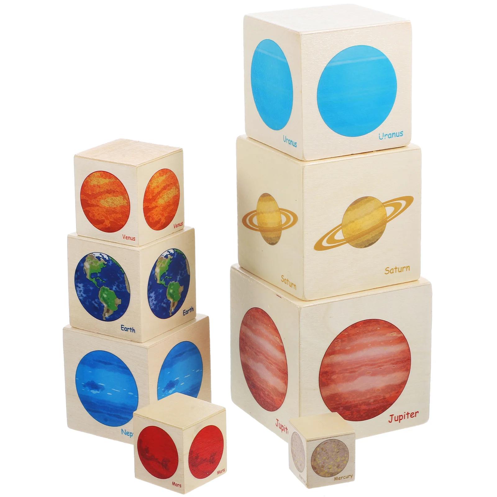 

Stacking Game Toys Children Planet Shape Cognition Wood Educational Planets Nesting