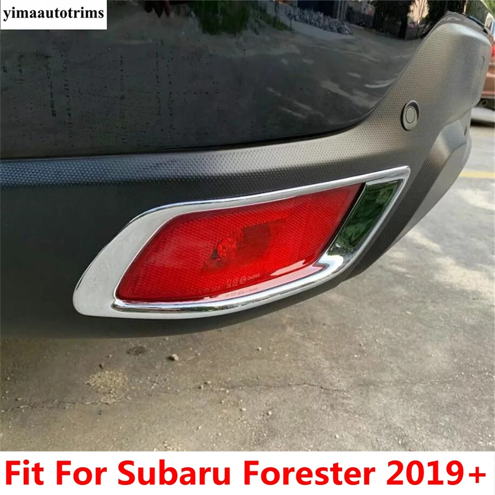 

Outside Car Rear Fog Lights Lamps Frame Cover Trim For Subaru Forester 2019 2020 2021 2022 ABS Chrome Accessories Exterior 2 Pcs