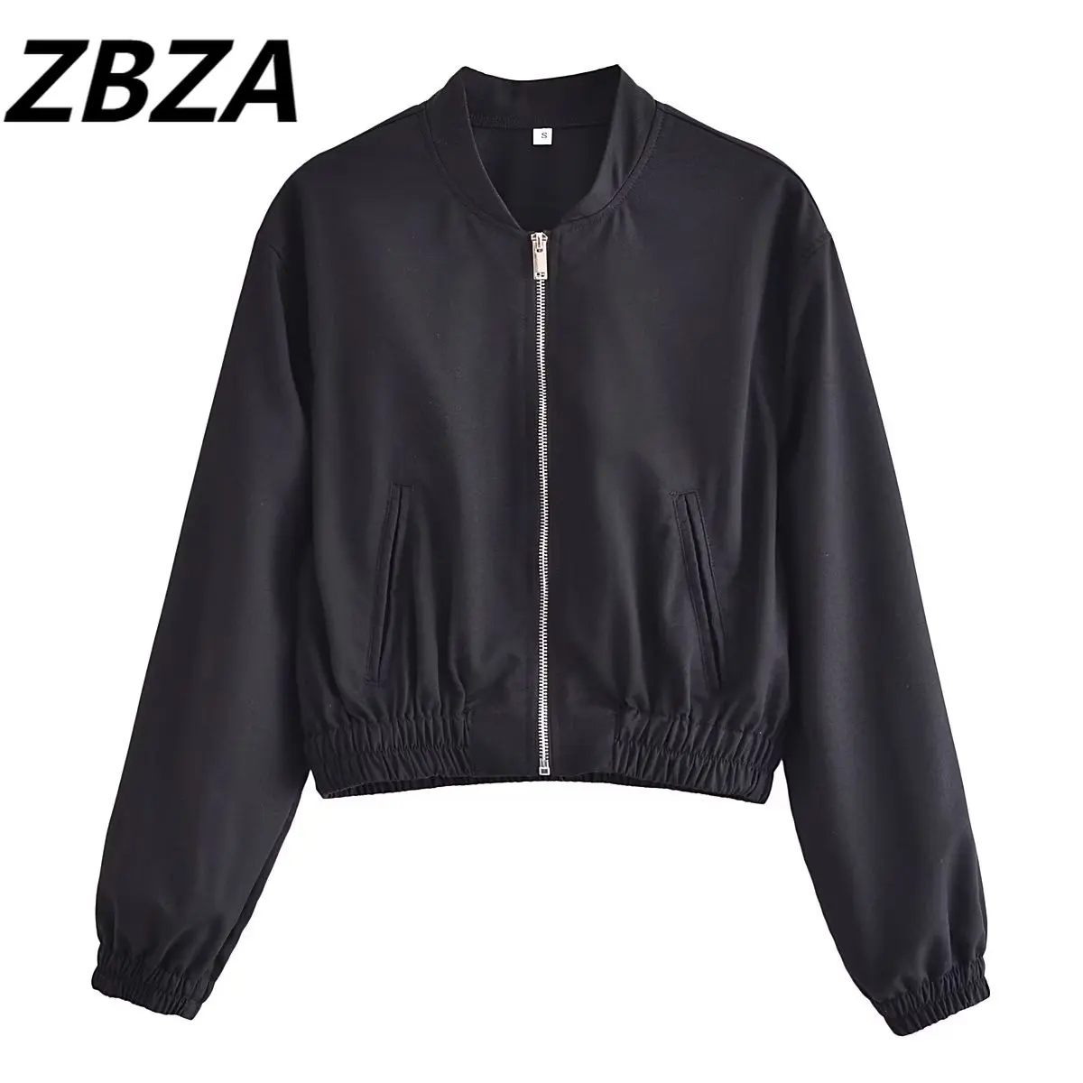 

ZBZA Women 2023 New Fashion 2 Colors Short Flying Jacket Coat Vintage Long Sleeve Zipper Female Outerwear Chic Overshirt