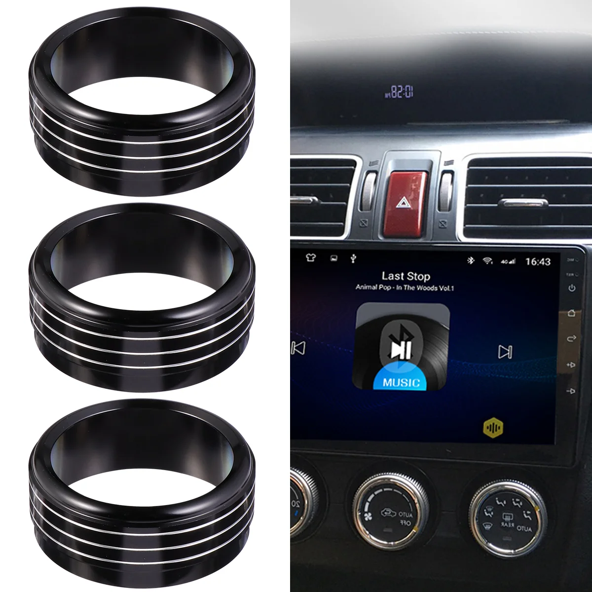 

Air Conditioner Volume Knob Switch Button Covers Rings Car Decorations Interior
