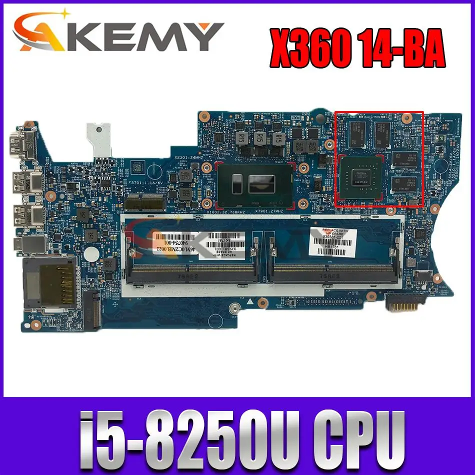 

For HP PAVILION X360 14-BA 14M-BA laptop motherboard 17817-2 939381-001 939381-601 940754-001 mainboard With SR3LA I5-8250 CPU