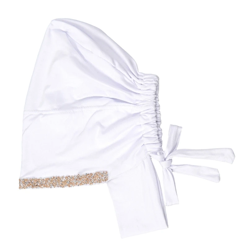 Этнический тюрбан мягкий молочный шелк индийский головной убор удобный хиджаб