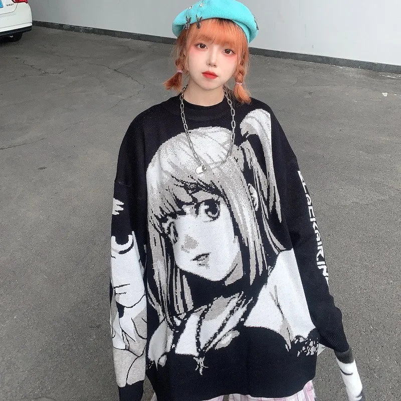 

Autumn Anime Death Note Misa Cosplay Costumes Amane Imitation Sexy Tops Sweater Uniform Outfit Anime Loose Sweater Suits