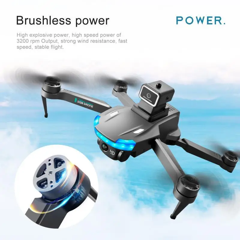 PAXA New S138 Mini Drone 4K 8K HD Camera Obstacle Avoidance Optical Flow Positioning Brushless RC Dron Foldable Quadcopter Toys enlarge
