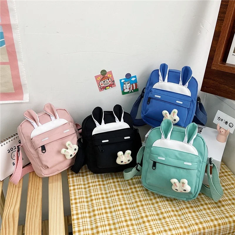 

Small Square Nylon Ladies Handbag Cute Rabbit Women's Shoulder Bag Japanese Cartoon Messenger Bag