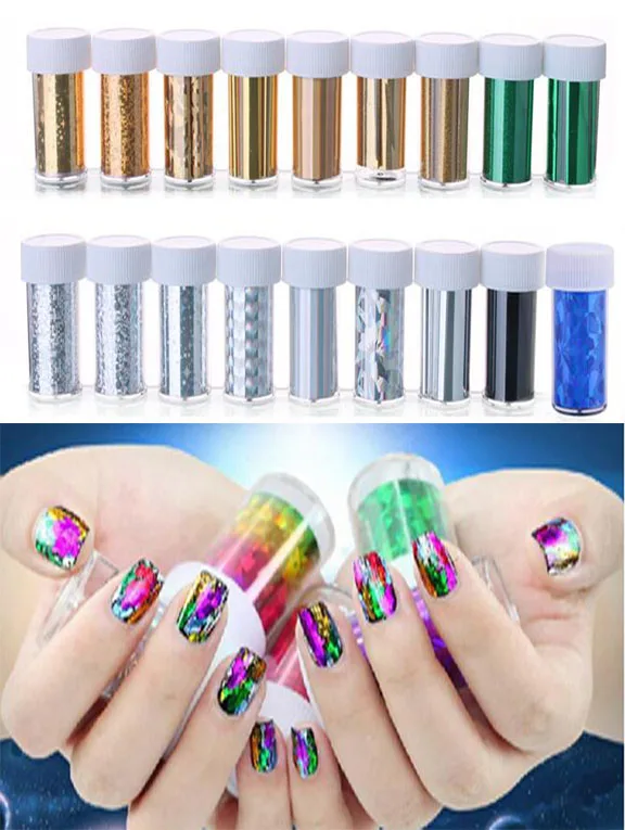 52 Цвета Фольга для переноса ногтей s Сделай Сам фольга лак для ногтей Красота наклейки золотого и серебряного цвета стильный дизайн инструмент для ногтей 12 рулонов/Лот 120*4 см/рулон