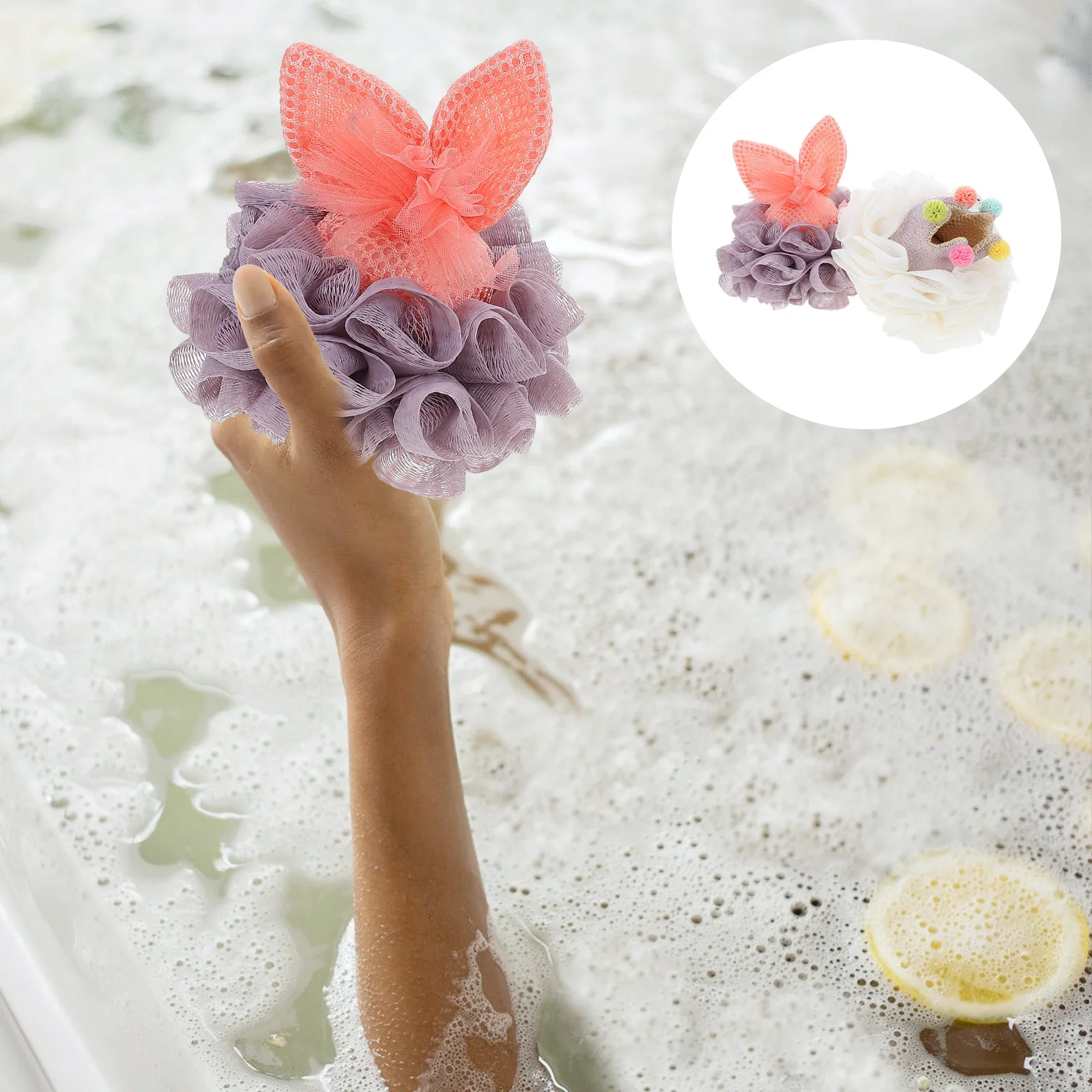 

2Pcs Bath Shower Loofah Exfoliating Body Scrubber Mesh Bath Shower Loofah