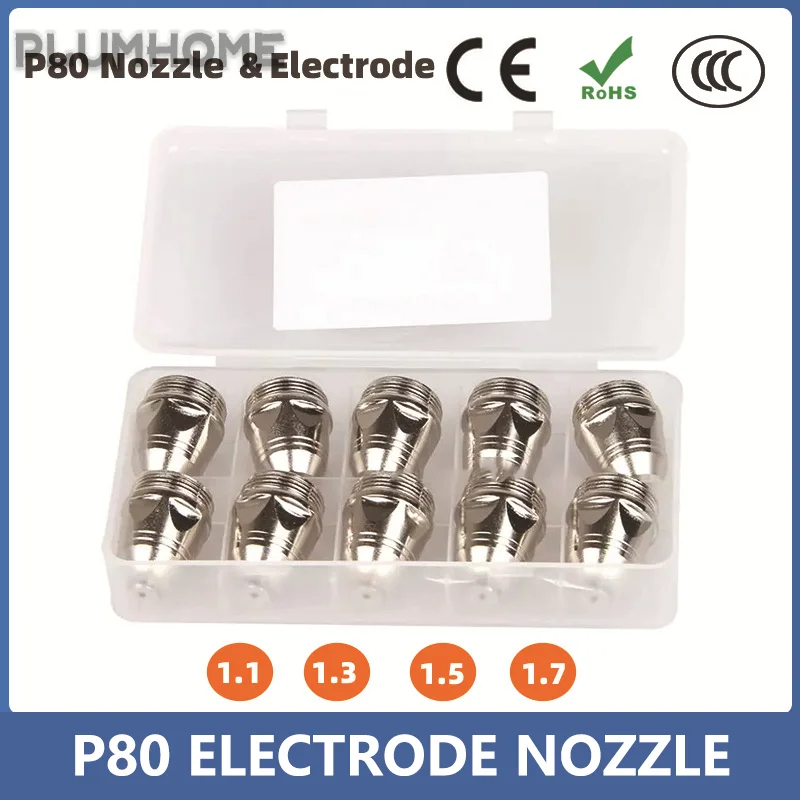 

Наконечник плазменного электрода P80, наконечник плазменного резака 1,1 1,3 1,5 1,7 мм