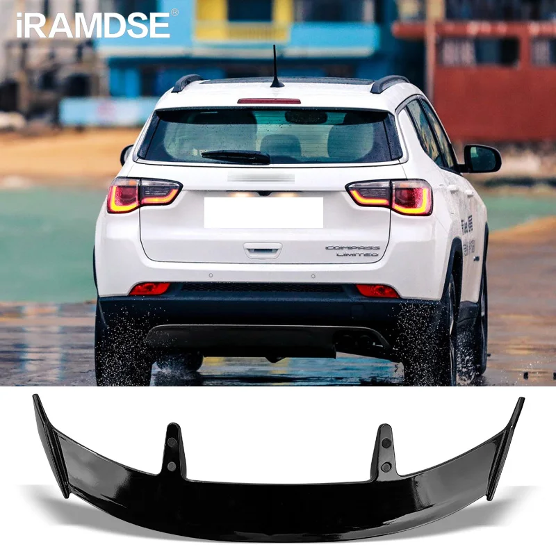 Спойлер из углеродного волокна для Jeep Compass 2017-2021 черный тип TE Автомобильный