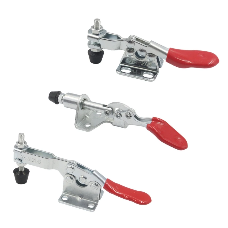 

3 Pcs Toggles Clamp Hold Down Toggles Clamp Antislip Red Horizontal Clamp 301-AM & 201 & 201-B Drop Shipping