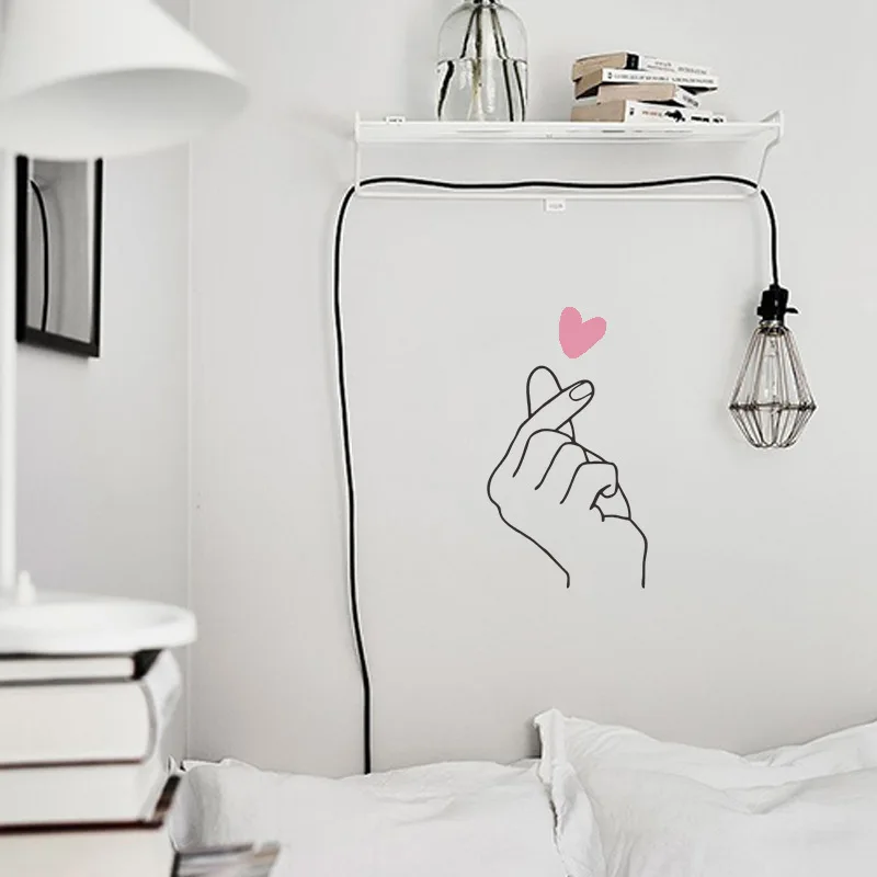 

Hot sale Love Gesture Wall Sticker Romantic love background home decoration Mural Art Decals Creative stickers wallpaper