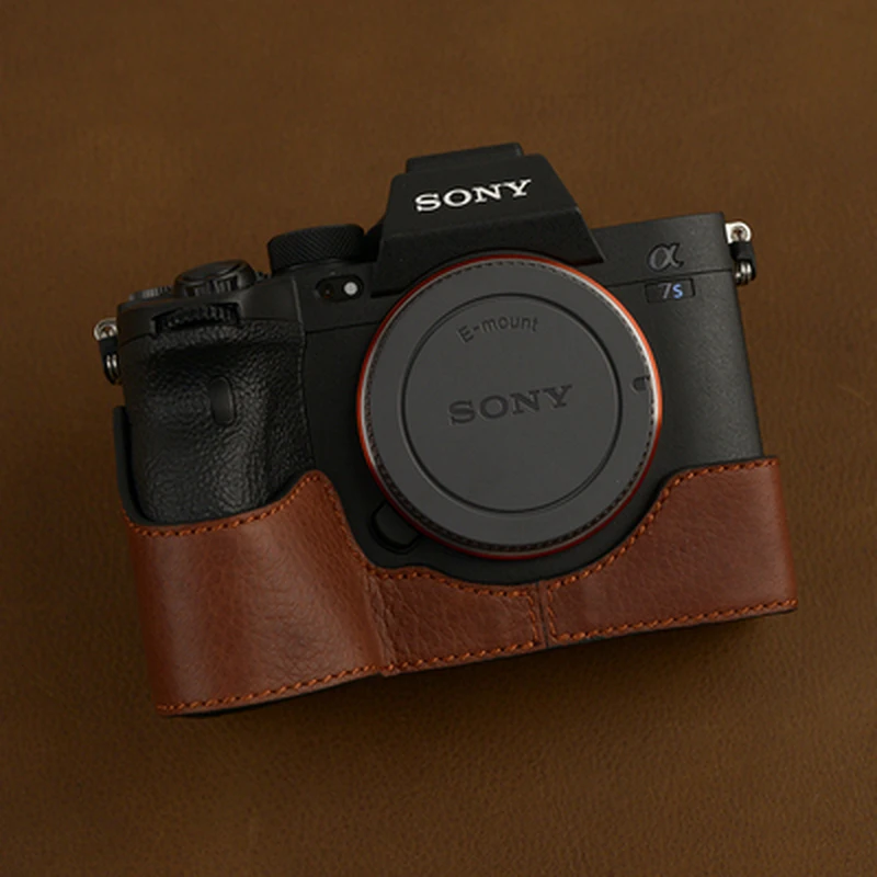 

Защитный чехол-кобура для SONY A7SM3 A7S3 7SM3, чехол из натуральной воловьей кожи для фотокамеры ручной работы