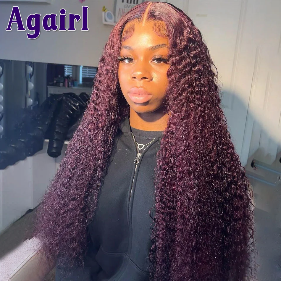 Grape Purple Water Wave 13x6 Lace Front Wig 200% Curly Human Hair 13x4 Glueless Lace Frontal Wig PrePlucked 5x5 Closure Lace Wig