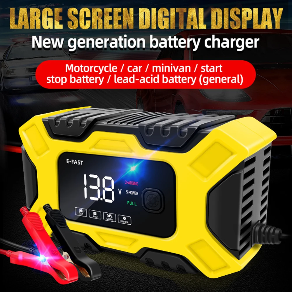 

Motorcycle Battery Charger 12V Battery Charging Units Full Automatic Intelligent Pulses Repair Chargers