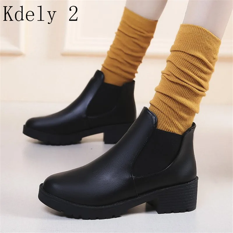 

Новинка, женские ботильоны, классические ботинки на молнии для осени и зимы, зимние теплые плюшевые ботильоны на меху, женская обувь 35-40