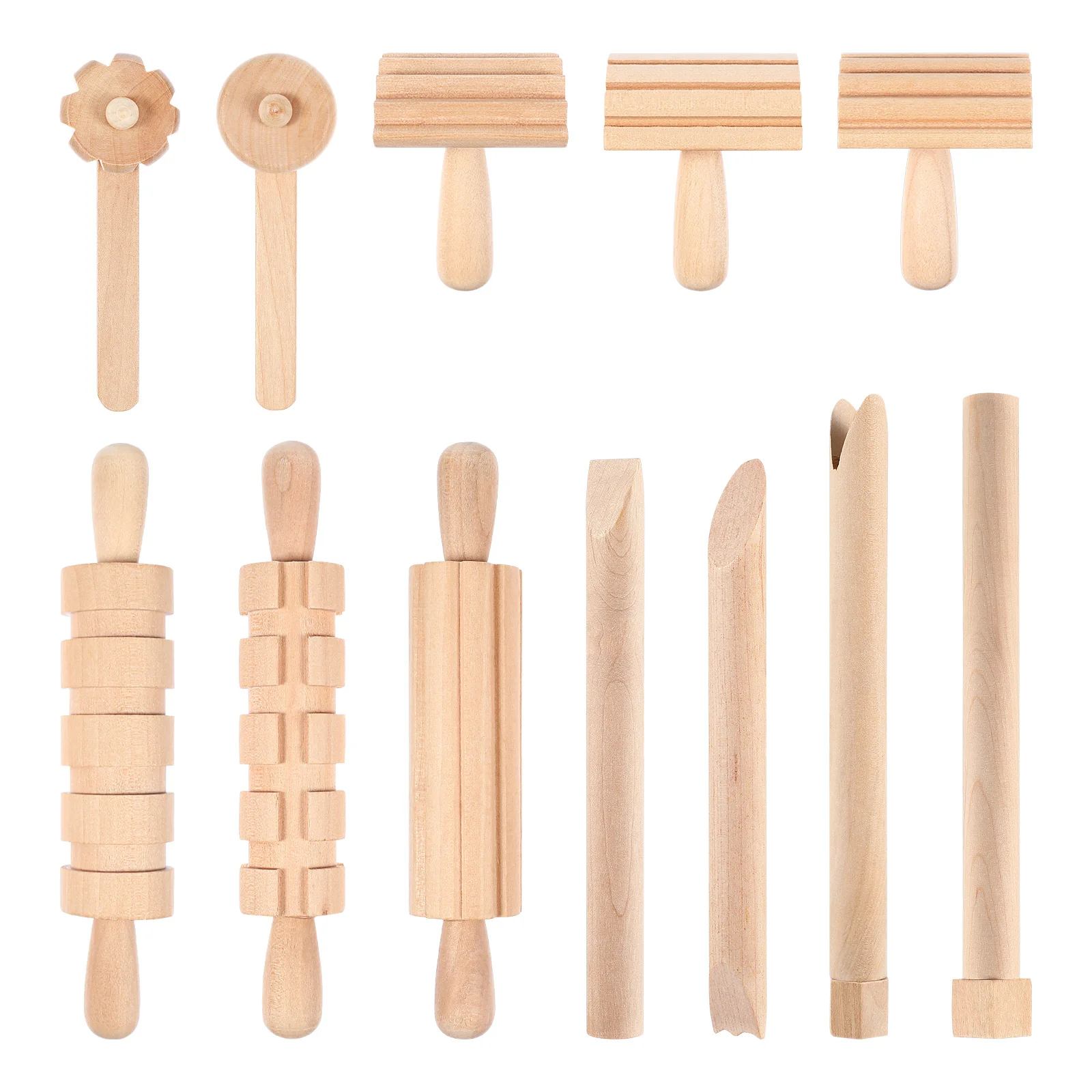 

Practical Clay Shaping Tools Set Wooden Dough Molding Tools Kit for Toddlers Kids Ceramics and pottery
