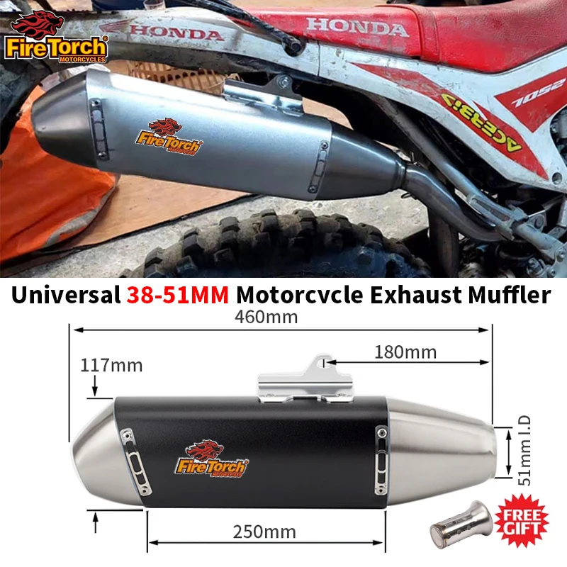 

Universal 36-51mm Motorcycle Exhaust Pipe Muffler Escape Moto for KTM EXC ATV ORV UTV BAJA CRF150F CRF250F CRF230F WR450 etc