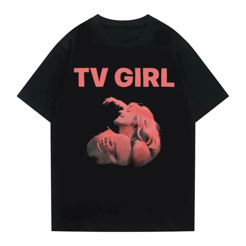 

Summer T-Shirts TV Girl Print Streetwear Men Women Fashion Cotton Oversized Short Sleeve T Shirt Hip Hop Tees Tops Man Clothing