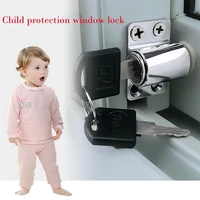 zinc alloy sliding window lock key push child safety protection lock anti theft door window security lock tool chest mini lock