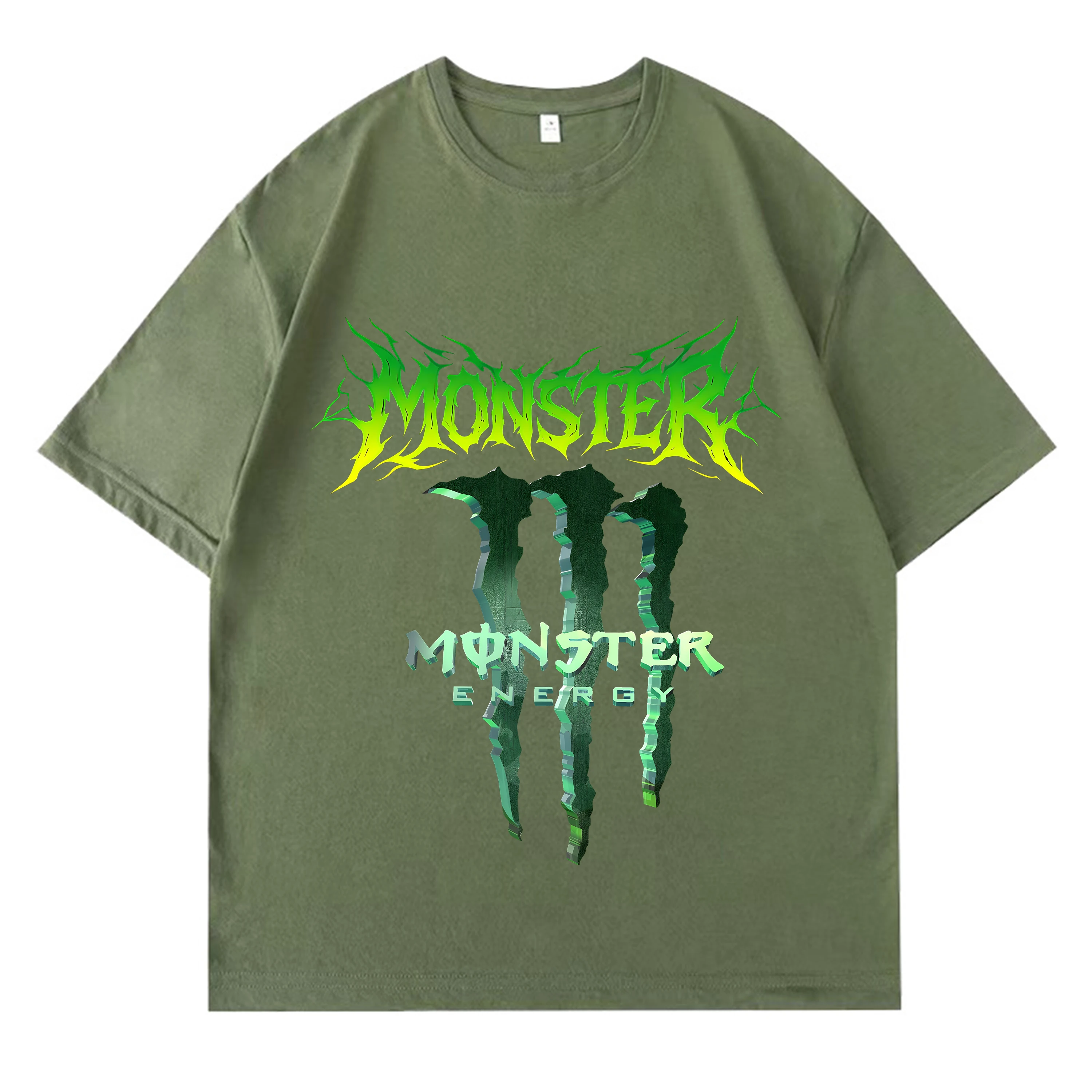 Фото Monster Energy Модная удобная уличная одежда для спорта на открытом воздухе Повседневная футболка Уникальная индивидуальная модная футболка свободного кроя для Casu №3