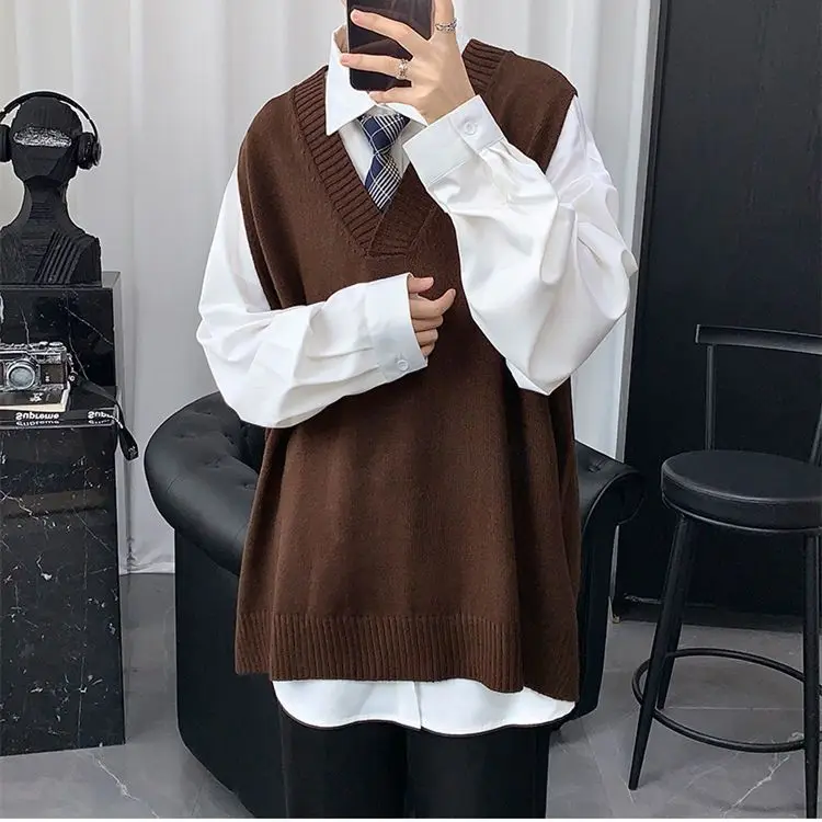 

Winter Men's Sleeveless Vests Warm Jumper Knitted Waistcoats Casual Men Slim Fit Pullovers Sweater Vest Jackets Clothing A106