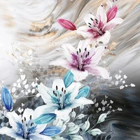hand painted watercolor lily flower oil painting wall mural home interior decoration bedroom wallpaper designs papel de parede