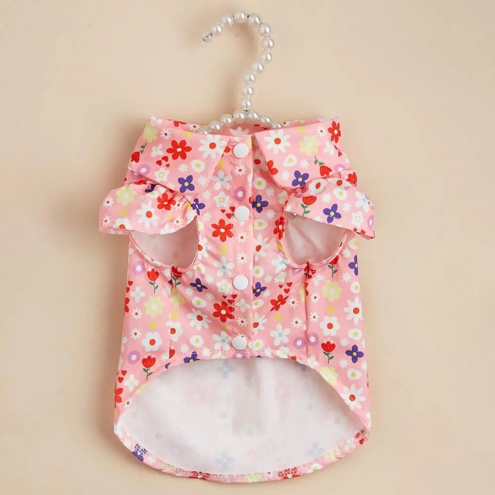 

Lovely Puppy Shirt Flying Sleeve Comfortable Turn Down Collar Floral Printing Dog Cat Shirt Pet Shirt Puppy Shirt