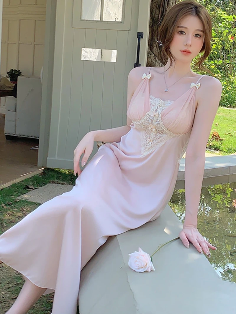 Кружевная французская Сексуальная подвесная Пижама ночное платье золотой