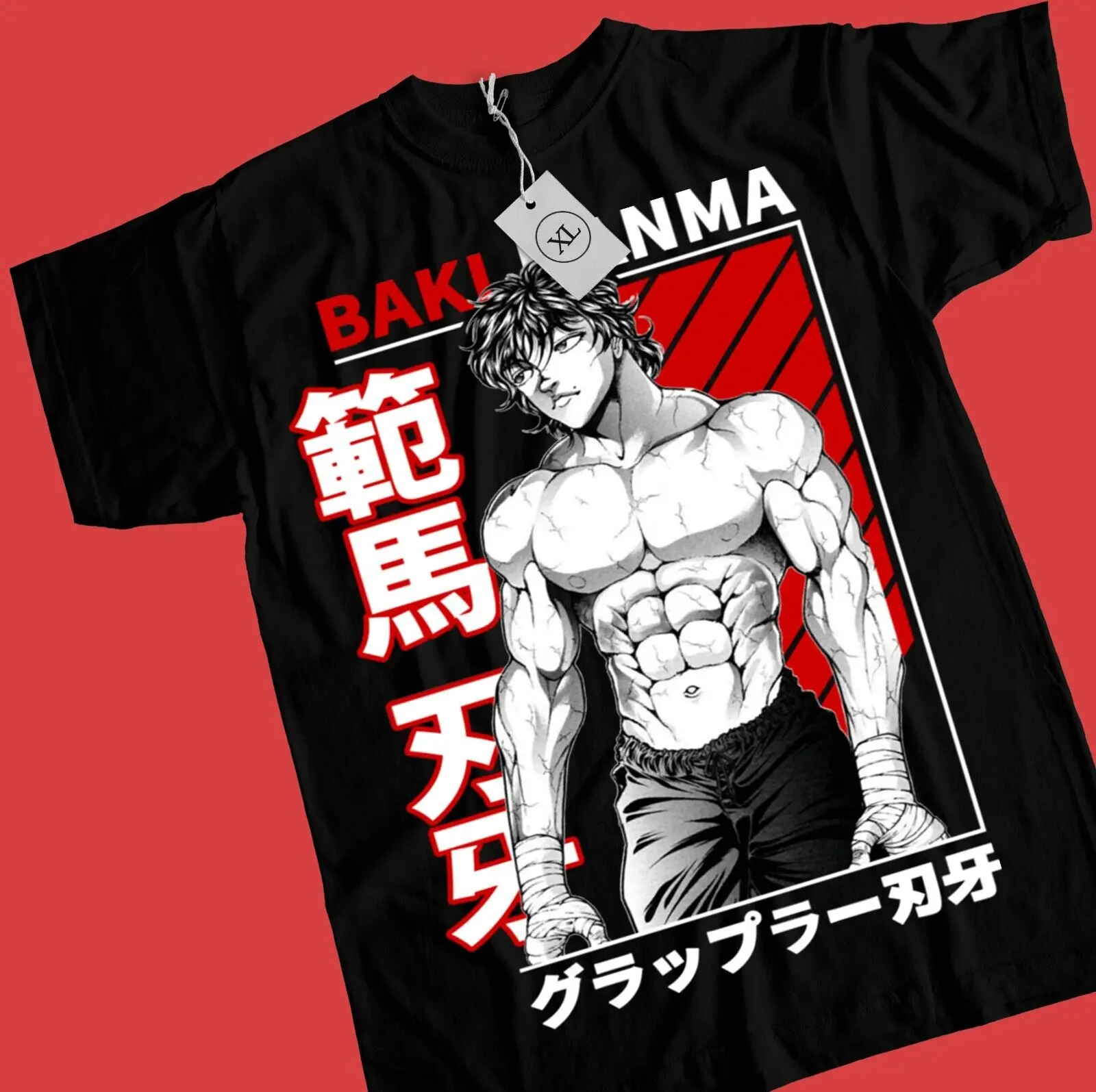 Новая футболка Baki the Grappler Hanma Yujiro топ черная Подарочная унисекс