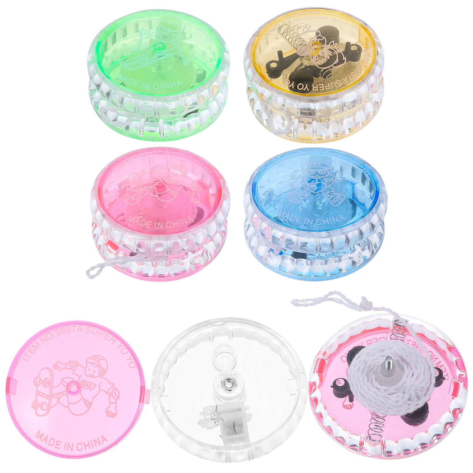 

5pcs LED Responsive Yoyo Auto Return Intermediate Level Glow in the Dark Yoyo Kids Light Toys for Kids Beginner Yoyos Favor